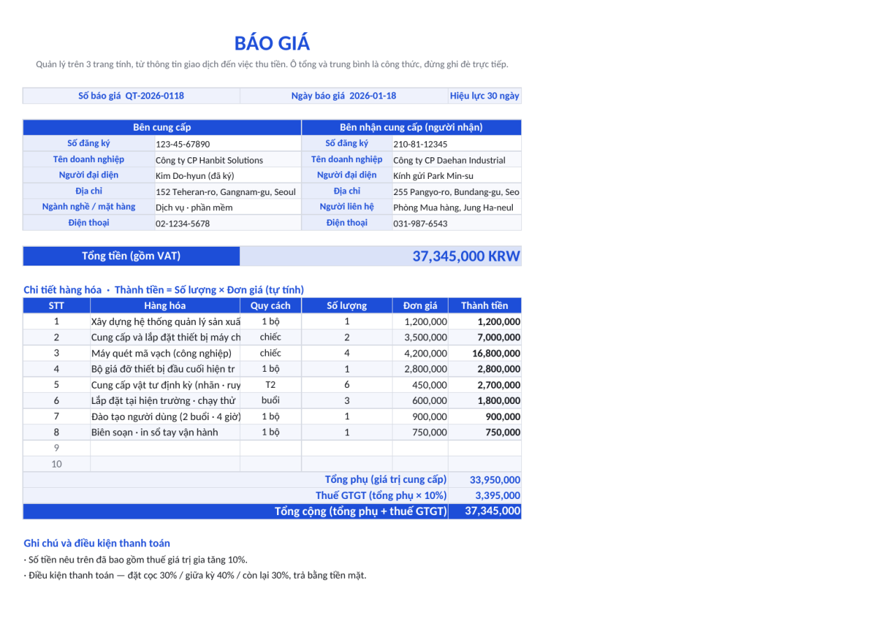 Ảnh xem trước 1 — Biểu mẫu bảng kê giao dịch