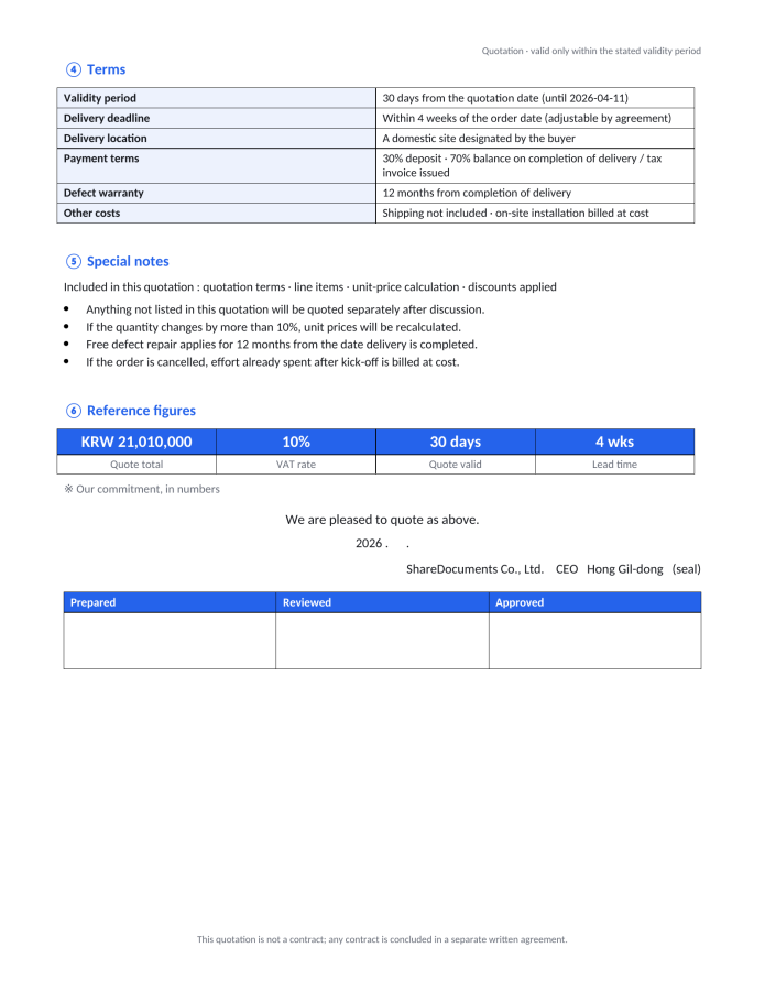 Page 3 — Quotation Template