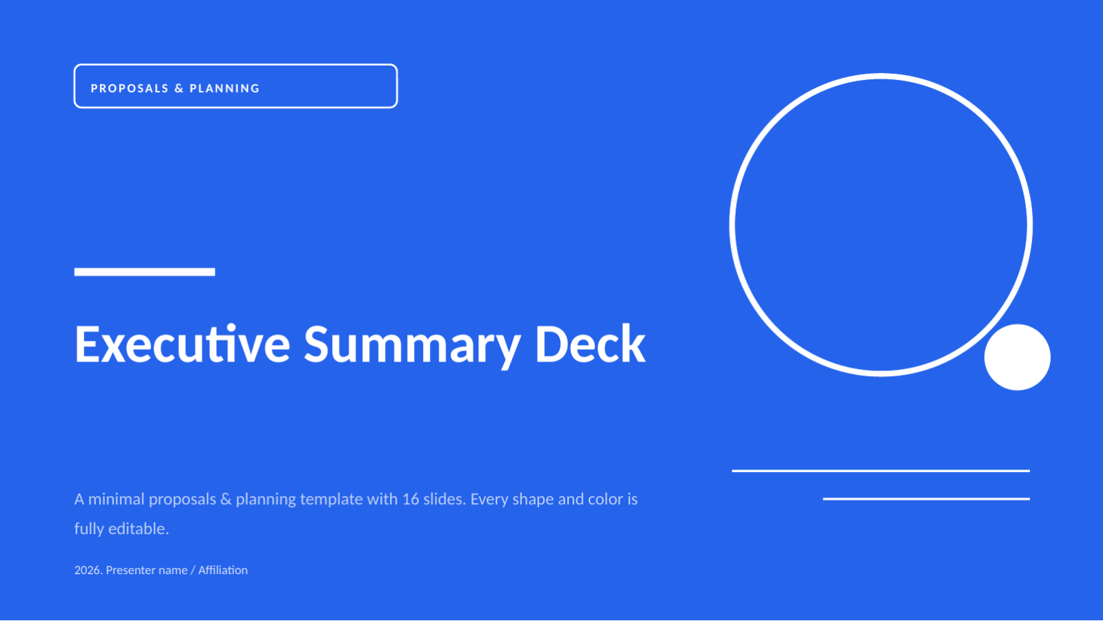 Slide 1 — Executive Summary Deck