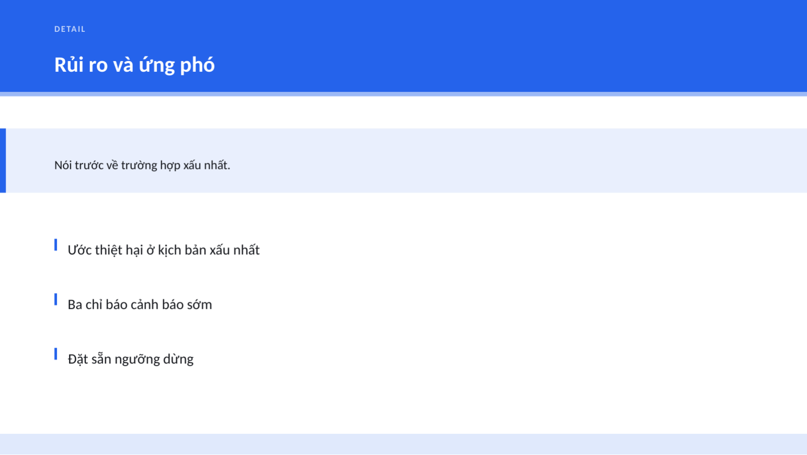 Trang chiếu 12 — Tóm tắt báo cáo ban lãnh đạo