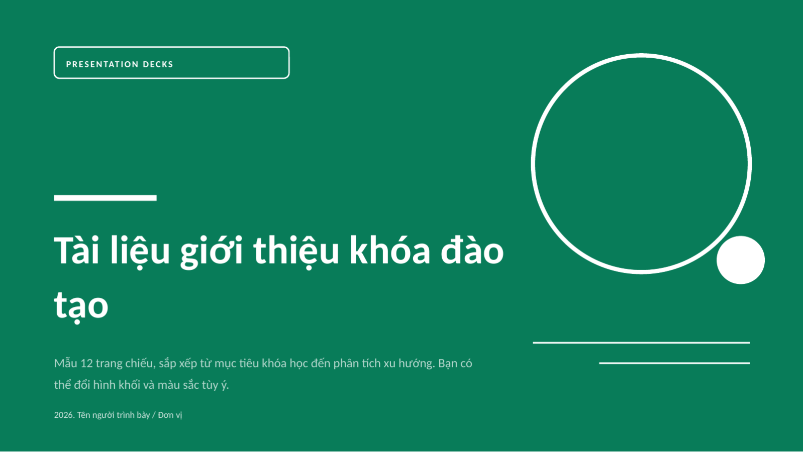 Trang chiếu 1 — Tài liệu giới thiệu khóa đào tạo