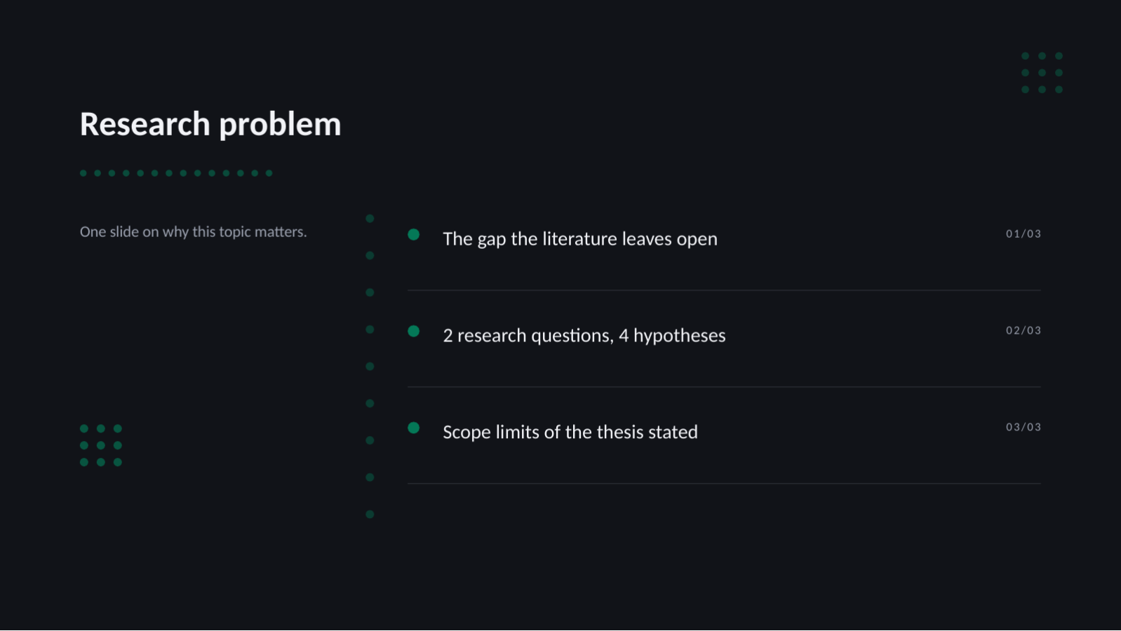 Slide 4 — Thesis Defense Deck