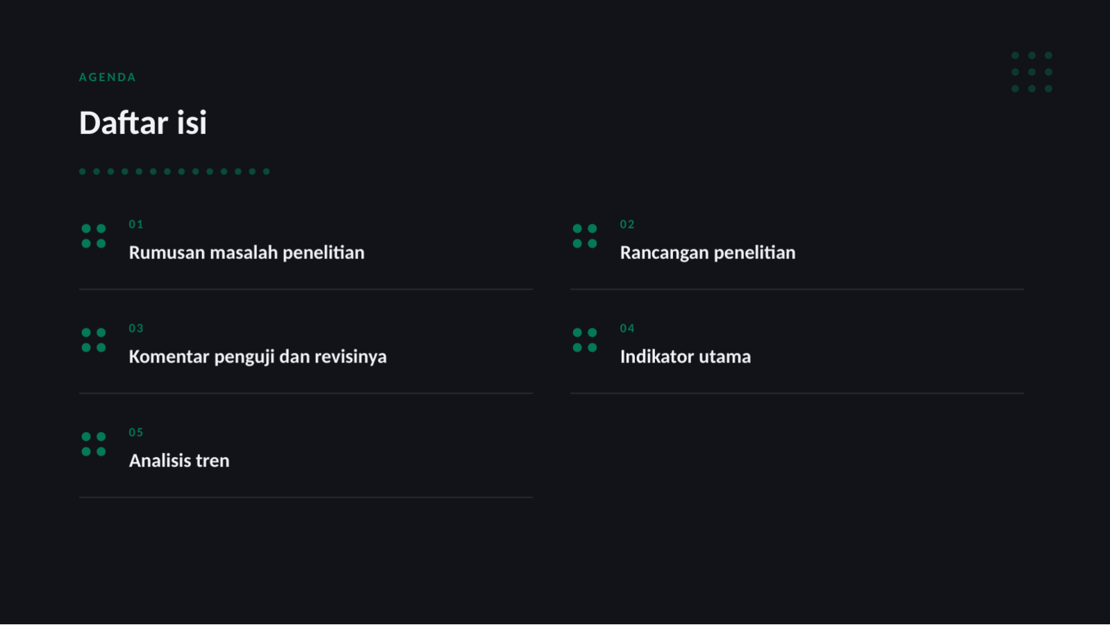 Slide 2 — Materi sidang tesis