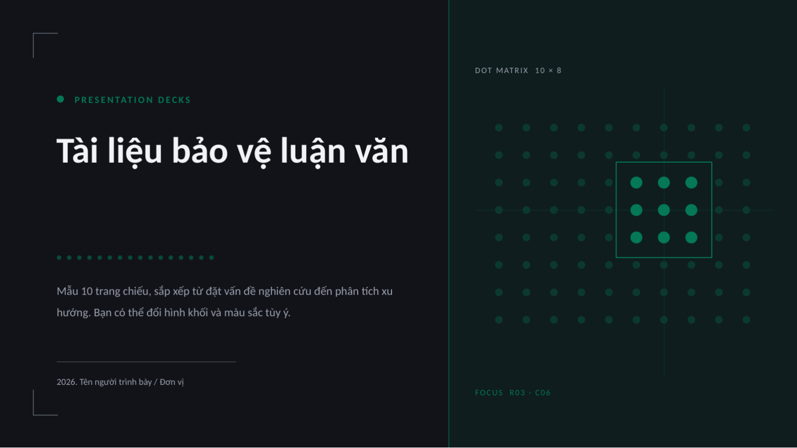 Trang chiếu 1 — Tài liệu bảo vệ luận văn