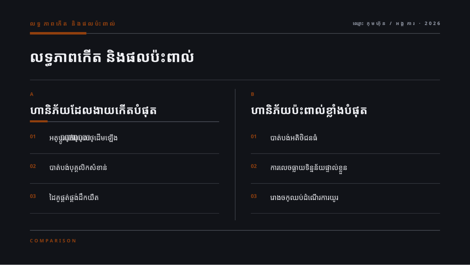 ស្លាយ 5 — របាយការណ៍គ្រប់គ្រងហានិភ័យ
