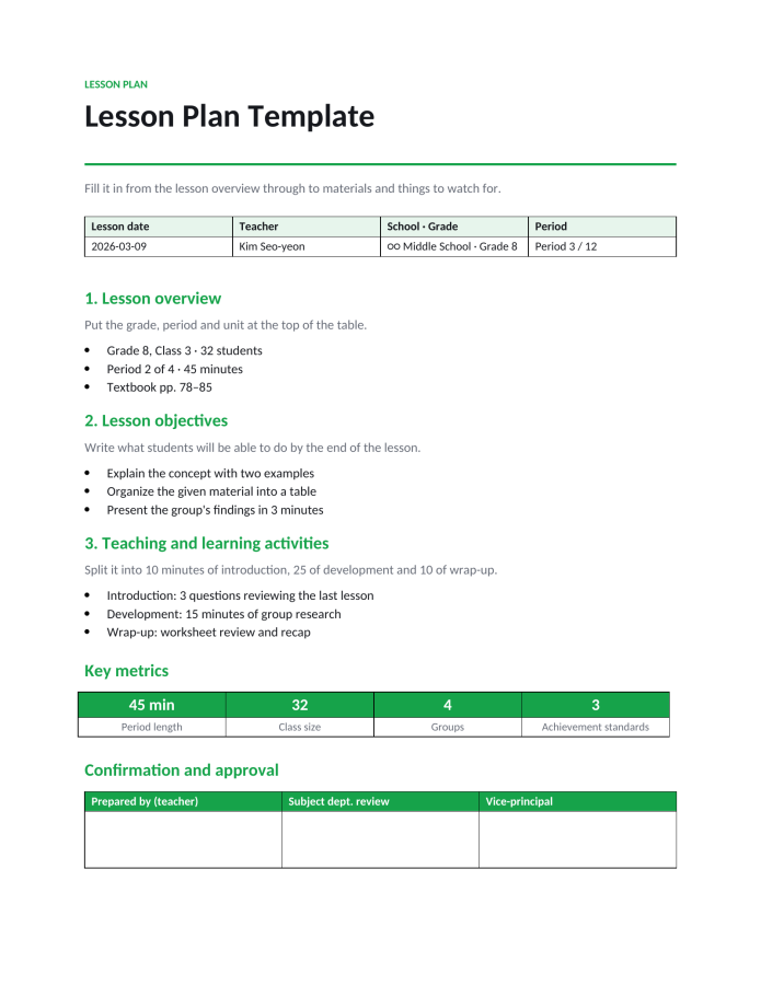 Page 1 — Lesson Plan Template