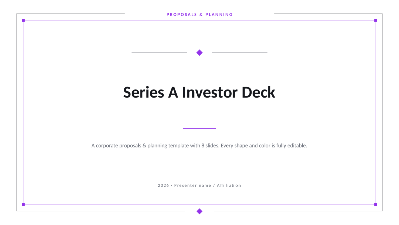 Slide 1 — Series A Investor Deck