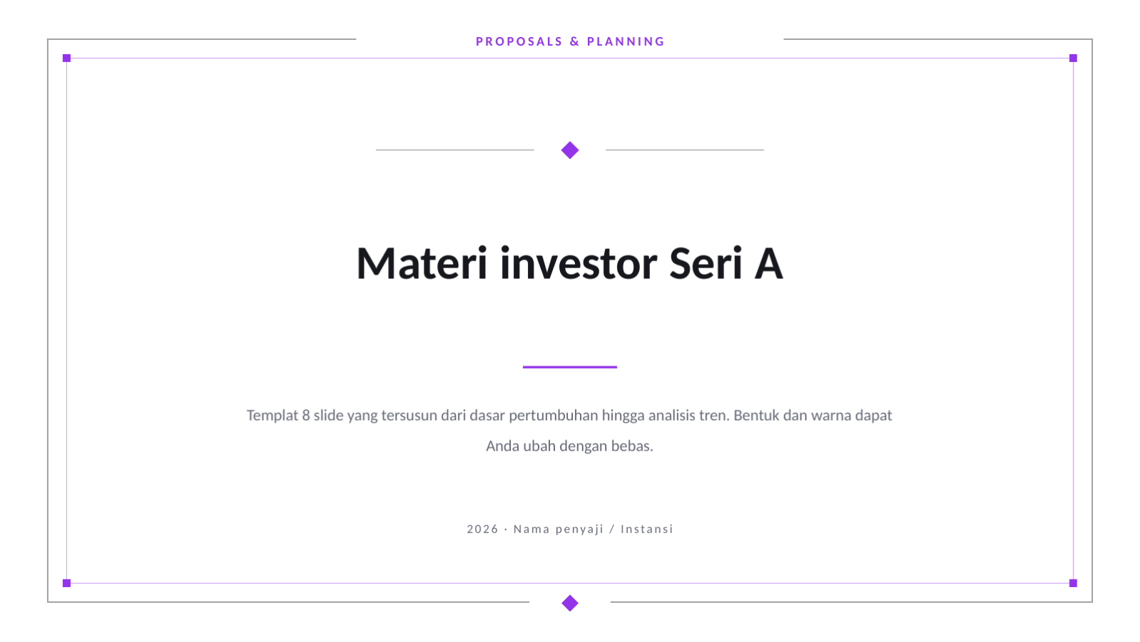 Slide 1 — Materi investor Seri A