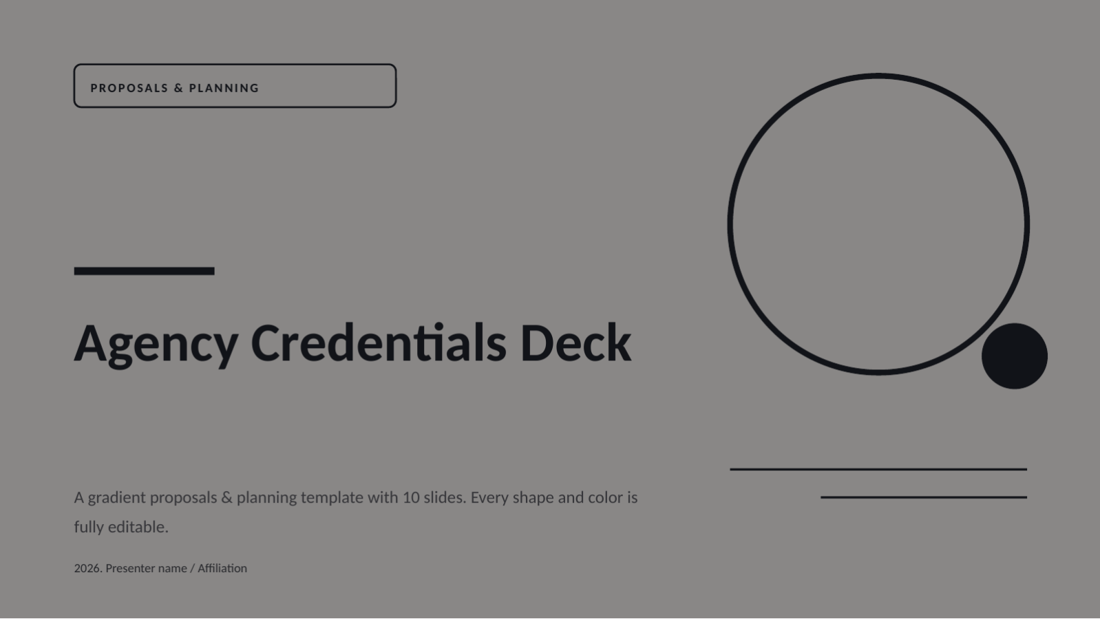Slide 1 — Agency Credentials Deck