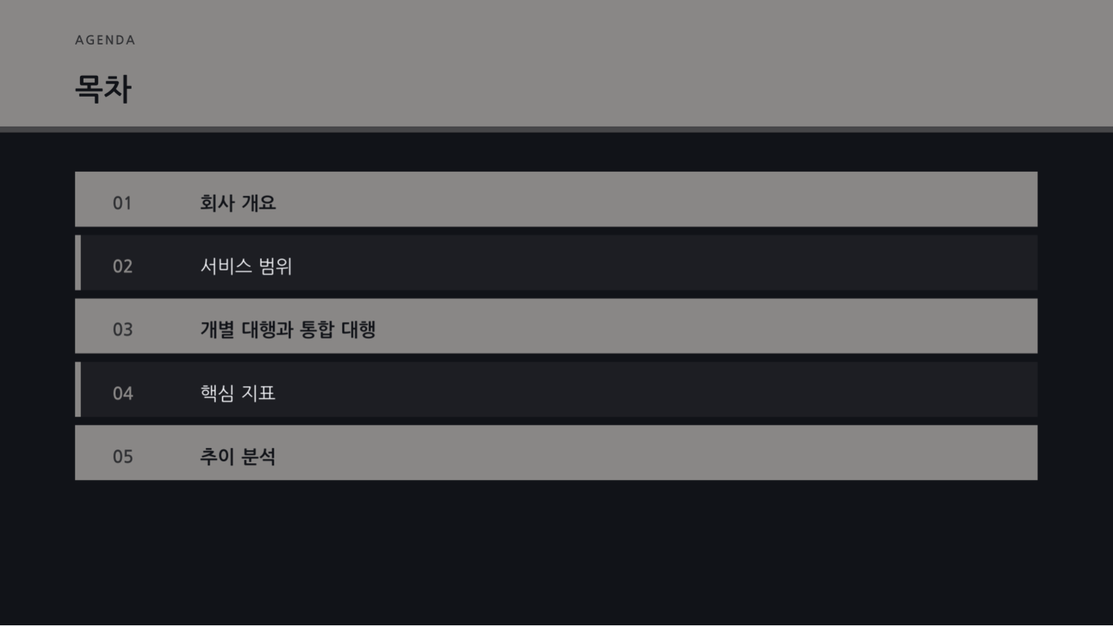 슬라이드 2 — 에이전시 소개 자료