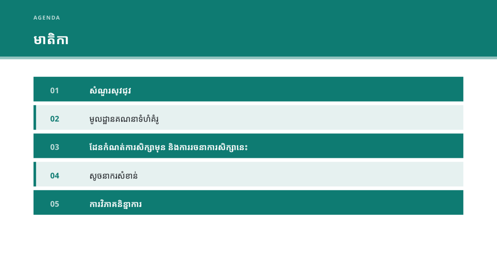 ស្លាយ 2 — បទបង្ហាញផែនការស្រាវជ្រាវ