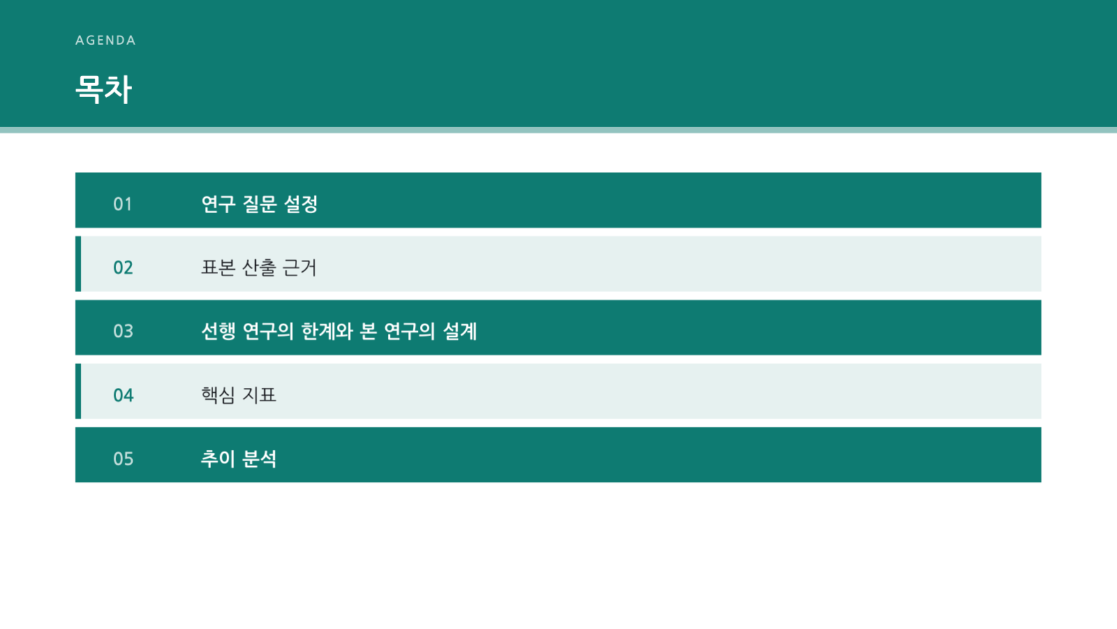 슬라이드 2 — 연구 계획서 발표