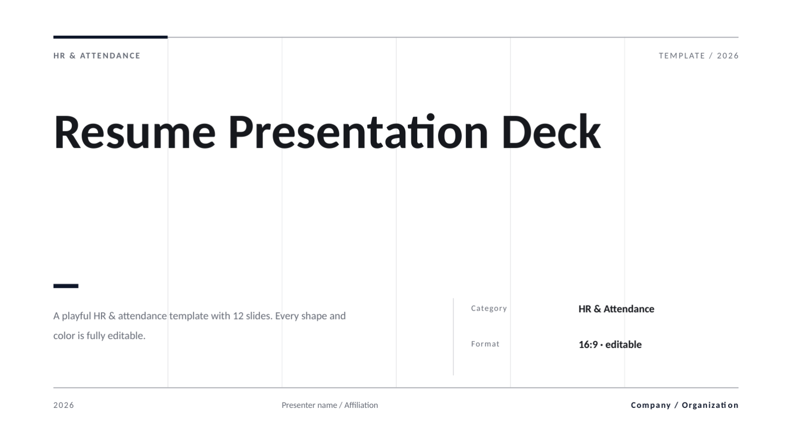 Slide 1 — Resume Presentation Deck