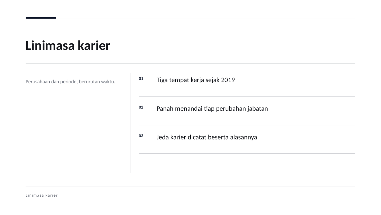 Slide 6 — Materi presentasi riwayat karier