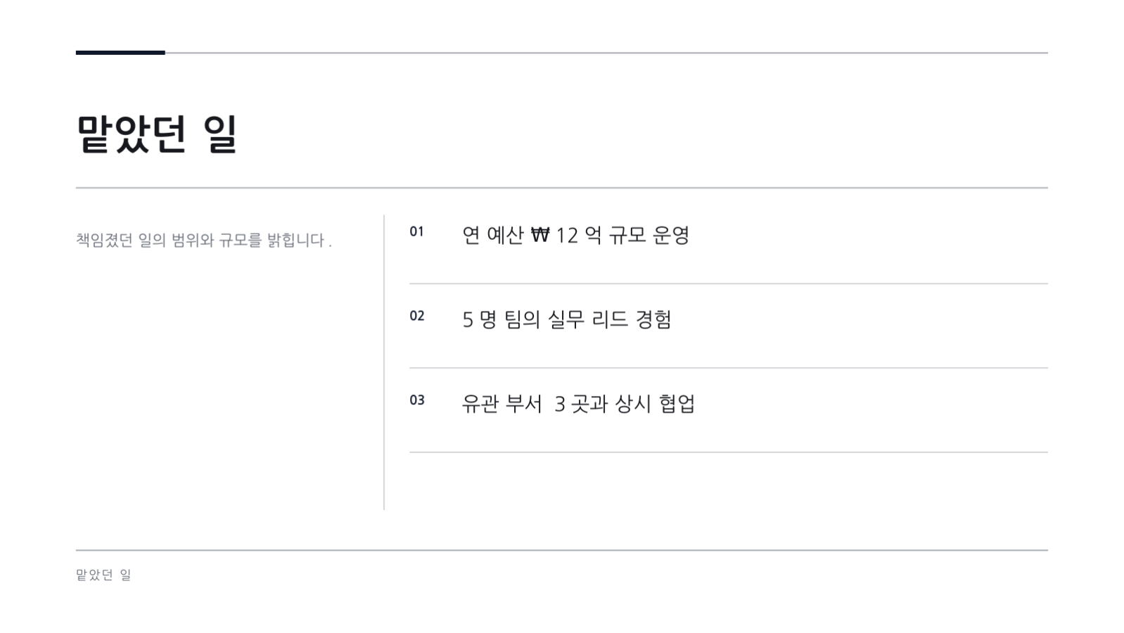 슬라이드 8 — 이력 발표 자료