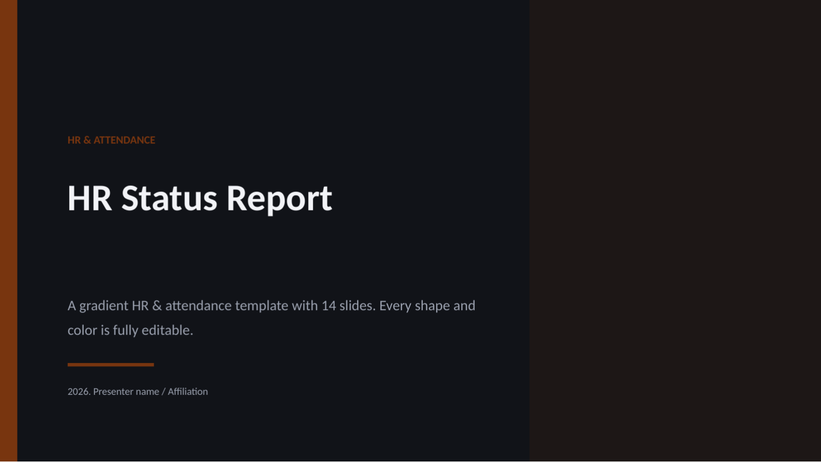 Slide 1 — HR Status Report