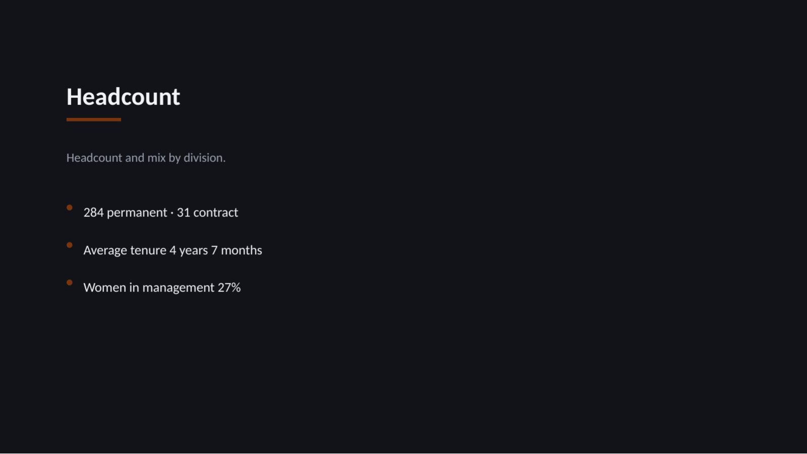 Slide 4 — HR Status Report