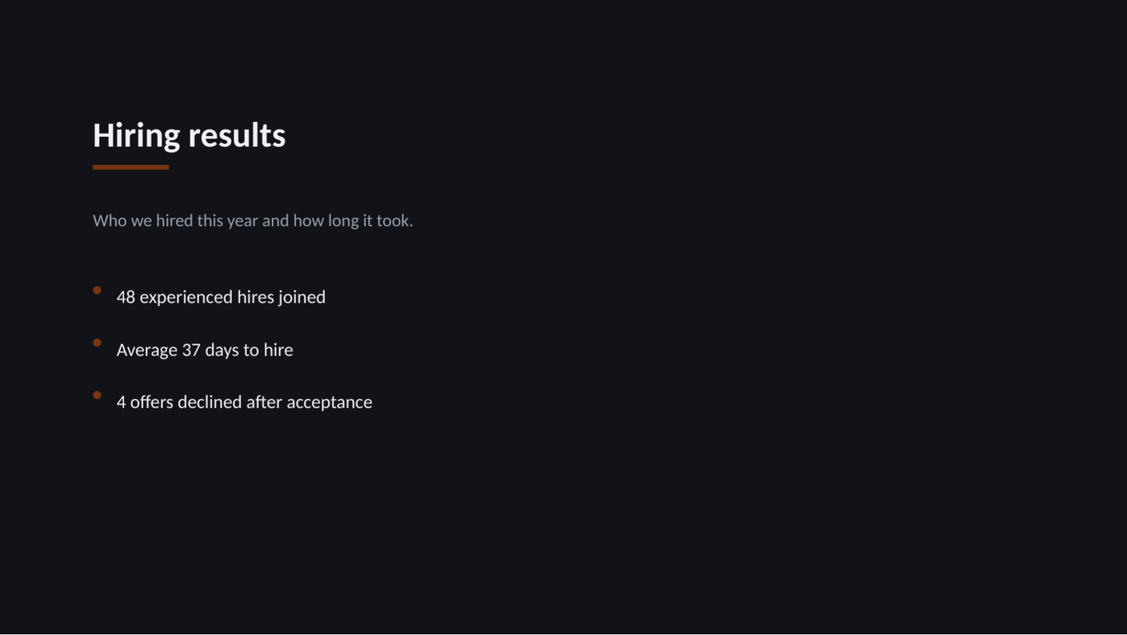 Slide 6 — HR Status Report