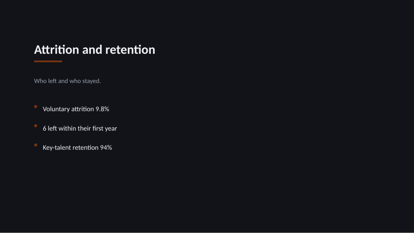 Slide 8 — HR Status Report