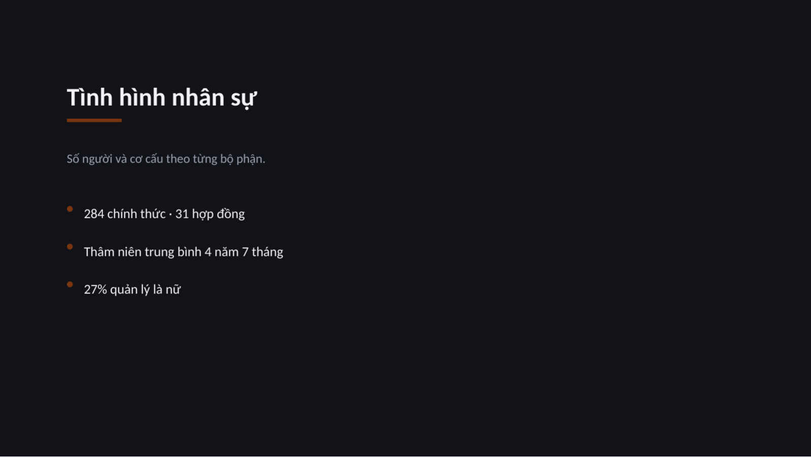Trang chiếu 4 — Báo cáo hiện trạng nhân sự
