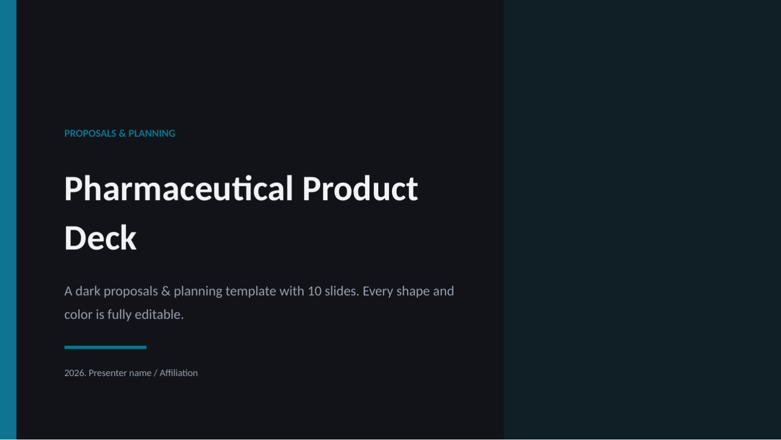 Slide 1 — Pharmaceutical Product Deck