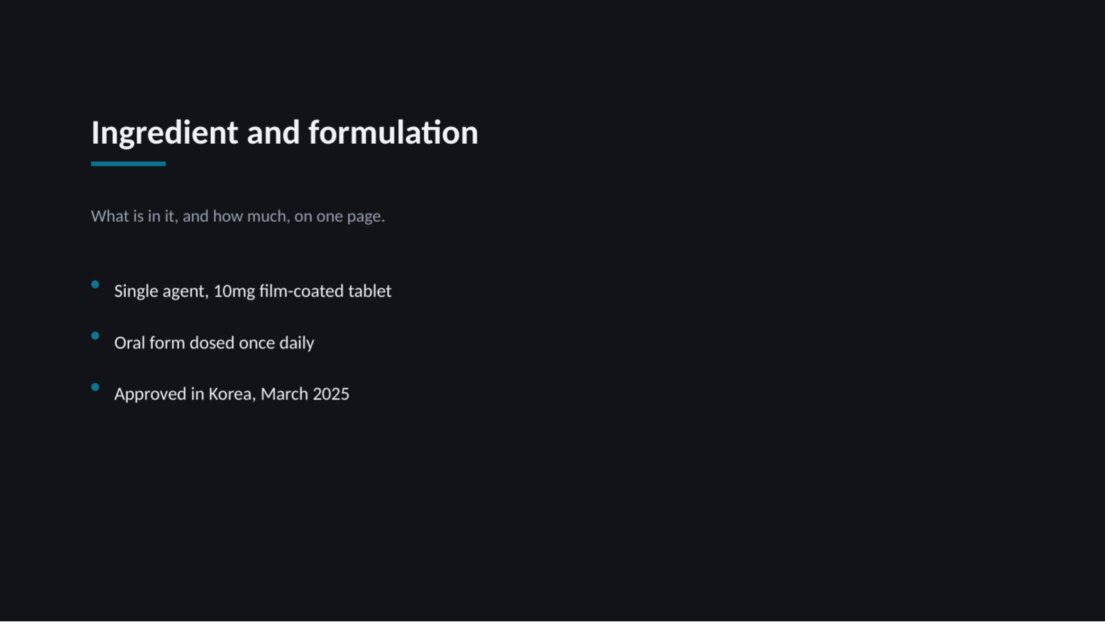 Slide 4 — Pharmaceutical Product Deck