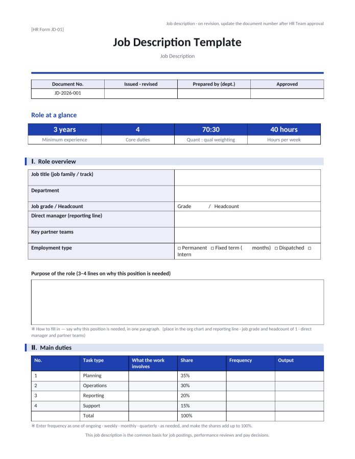 Page 1 — Job Description Template