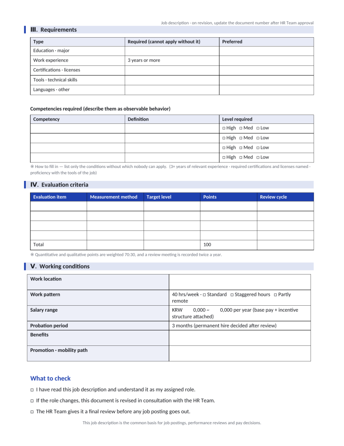 Page 3 — Job Description Template
