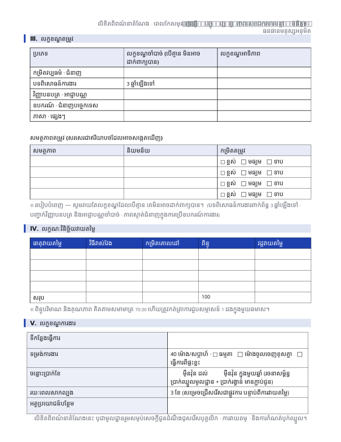 ទំព័រ 3 — លិខិតពិពណ៌នាការងារ