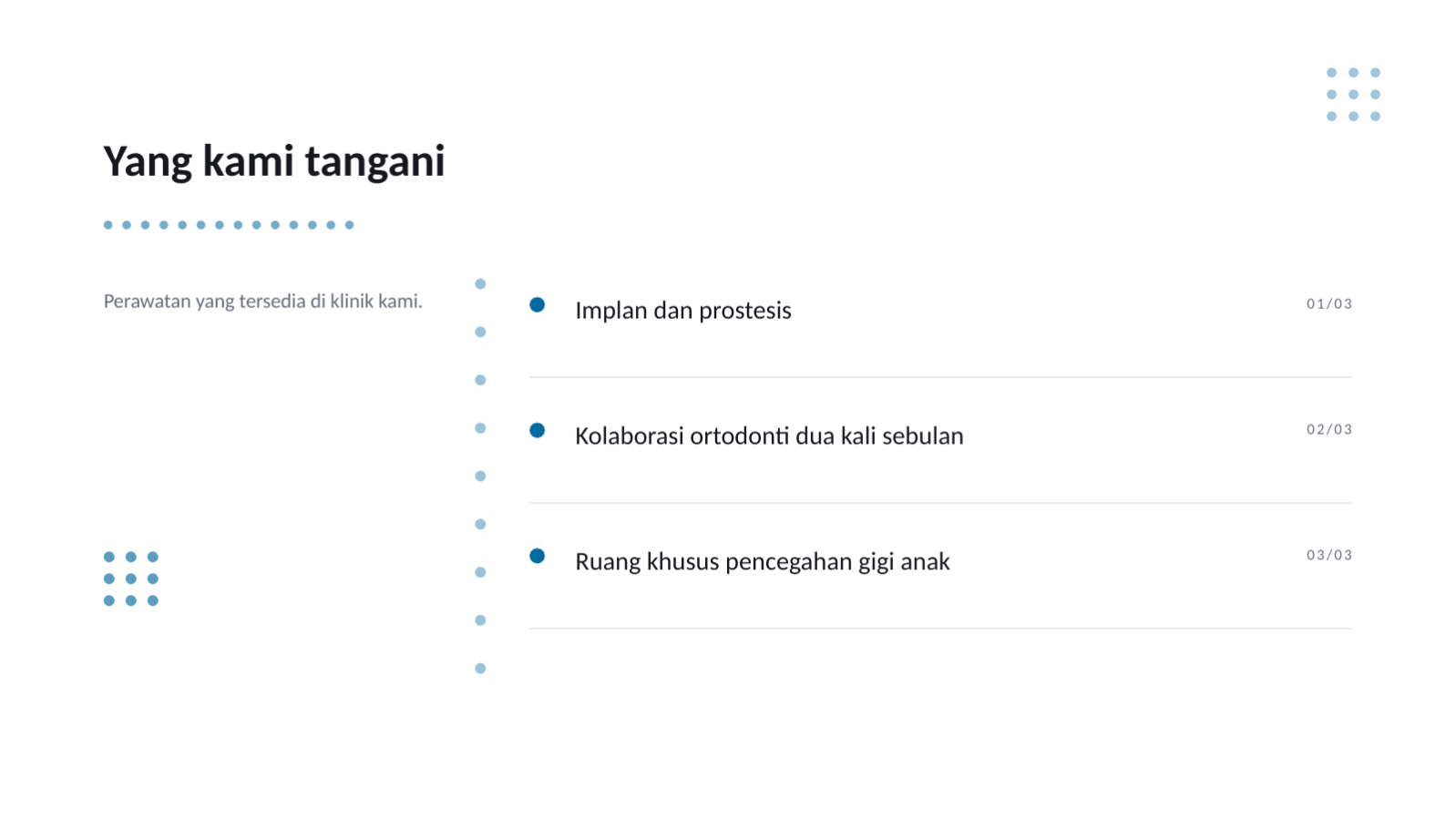 Slide 4 — Materi panduan layanan gigi