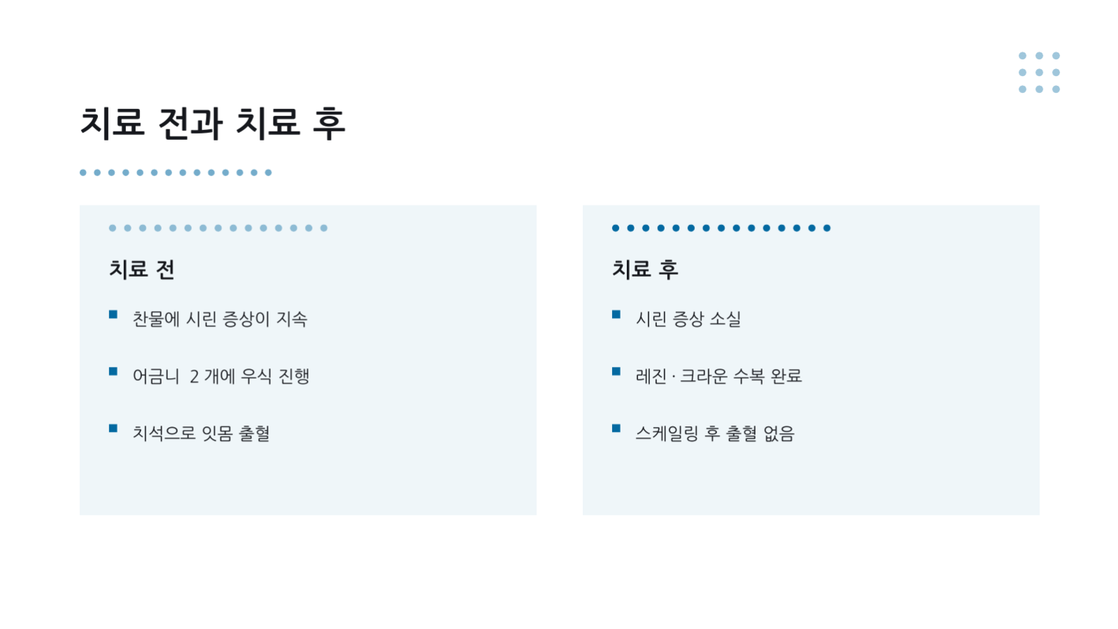슬라이드 11 — 치과 진료 안내 자료