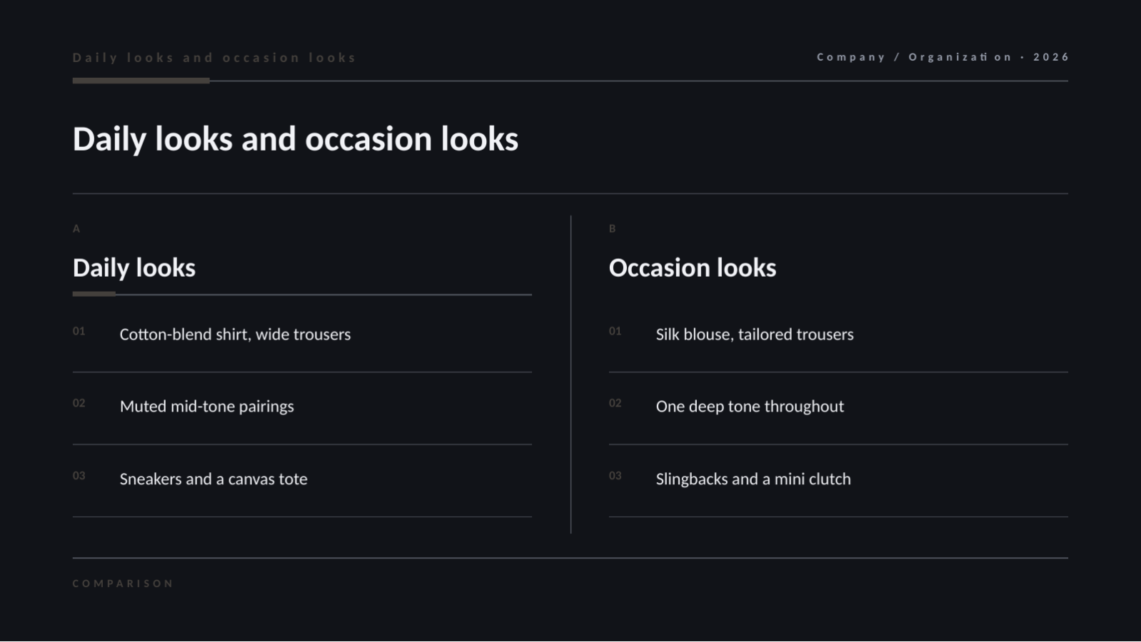 Slide 9 — Fashion Lookbook Deck