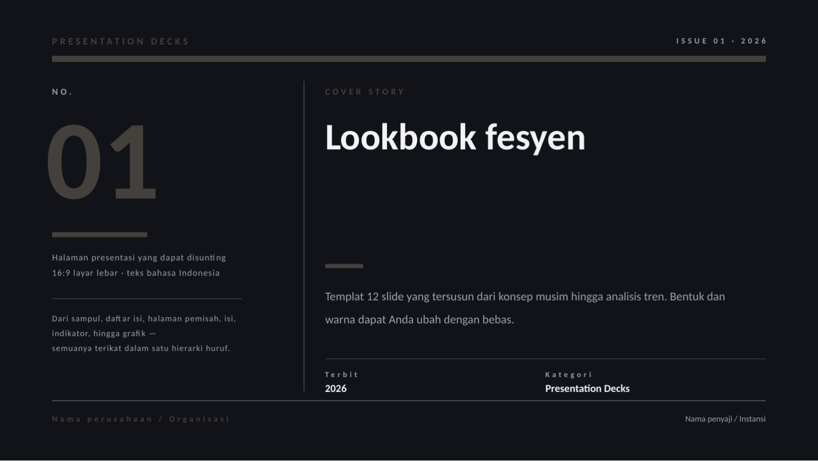 Slide 1 — Lookbook fesyen