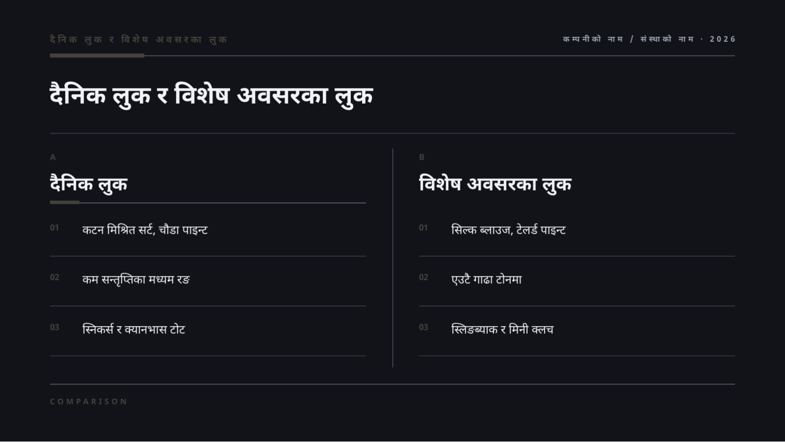स्लाइड 9 — फेसन लुकबुक