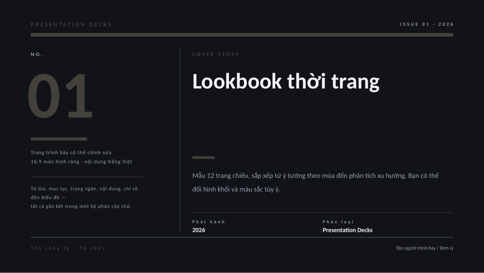 Trang chiếu 1 — Lookbook thời trang