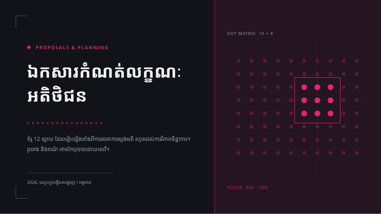 ស្លាយ 1 — ឯកសារកំណត់លក្ខណៈអតិថិជន