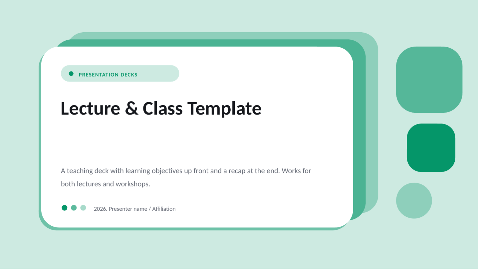 Slide 1 — Lecture & Class Template