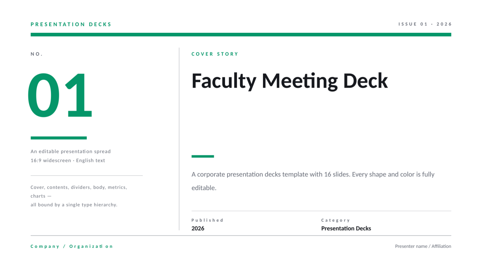 Slide 1 — Faculty Meeting Deck