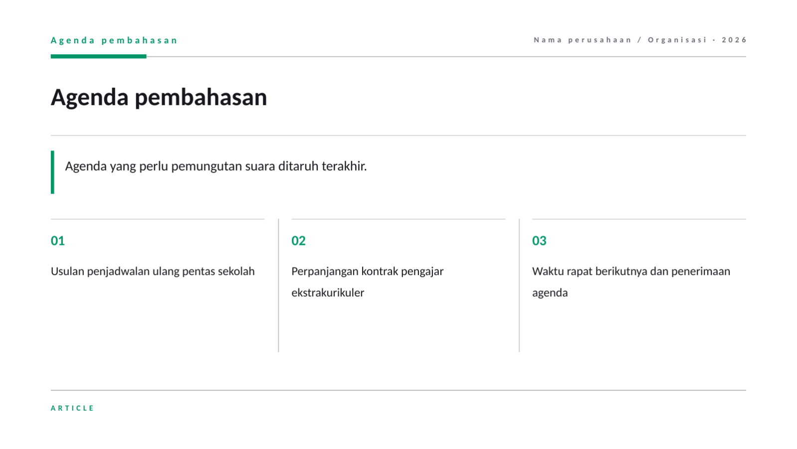 Slide 12 — Materi rapat guru dan staf