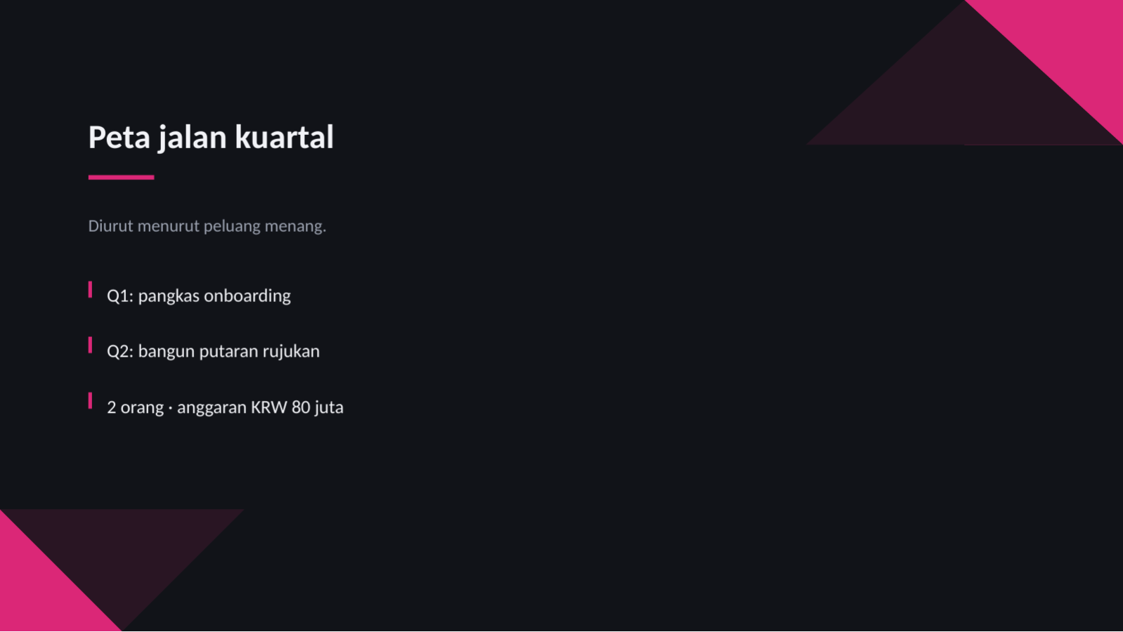 Slide 12 — Presentasi strategi pertumbuhan