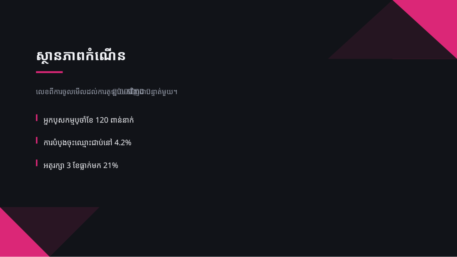 ស្លាយ 4 — បទបង្ហាញយុទ្ធសាស្ត្រកំណើន