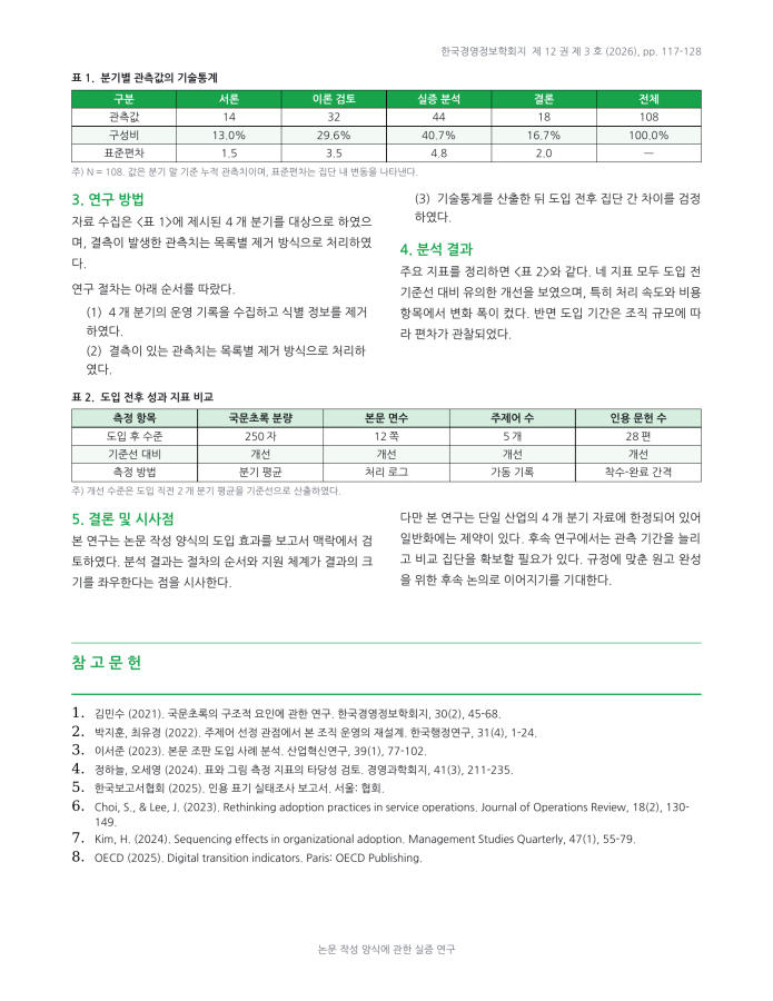 페이지 2 — 논문 작성 양식