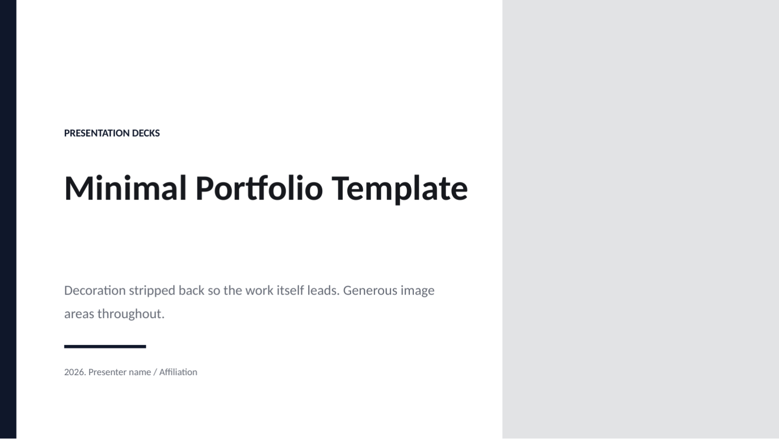 Slide 1 — Minimal Portfolio Template