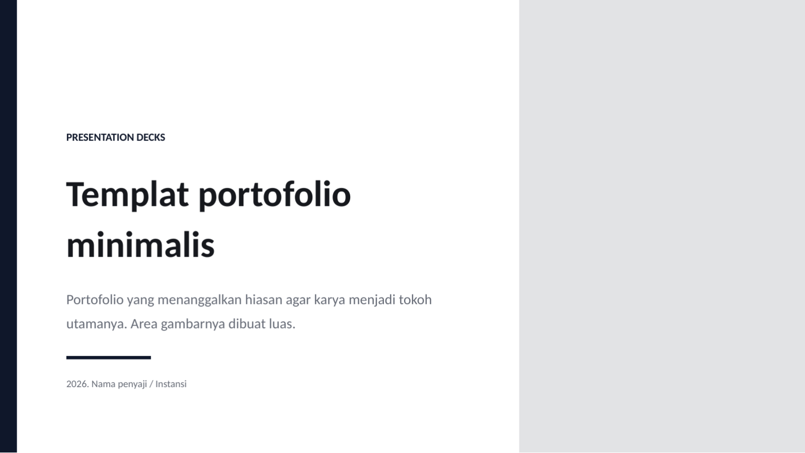 Slide 1 — Templat portofolio minimalis