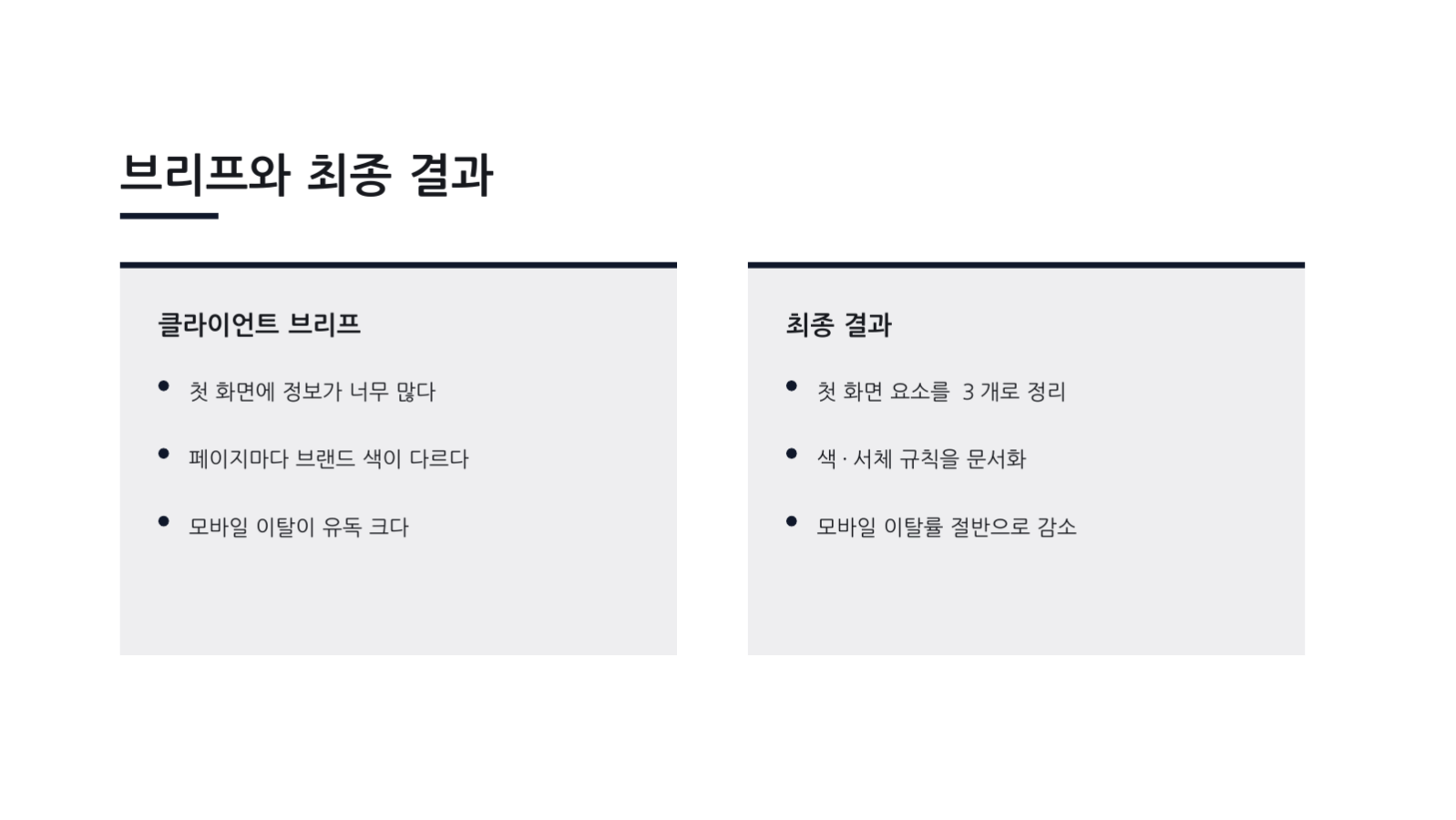슬라이드 7 — 미니멀 포트폴리오 템플릿