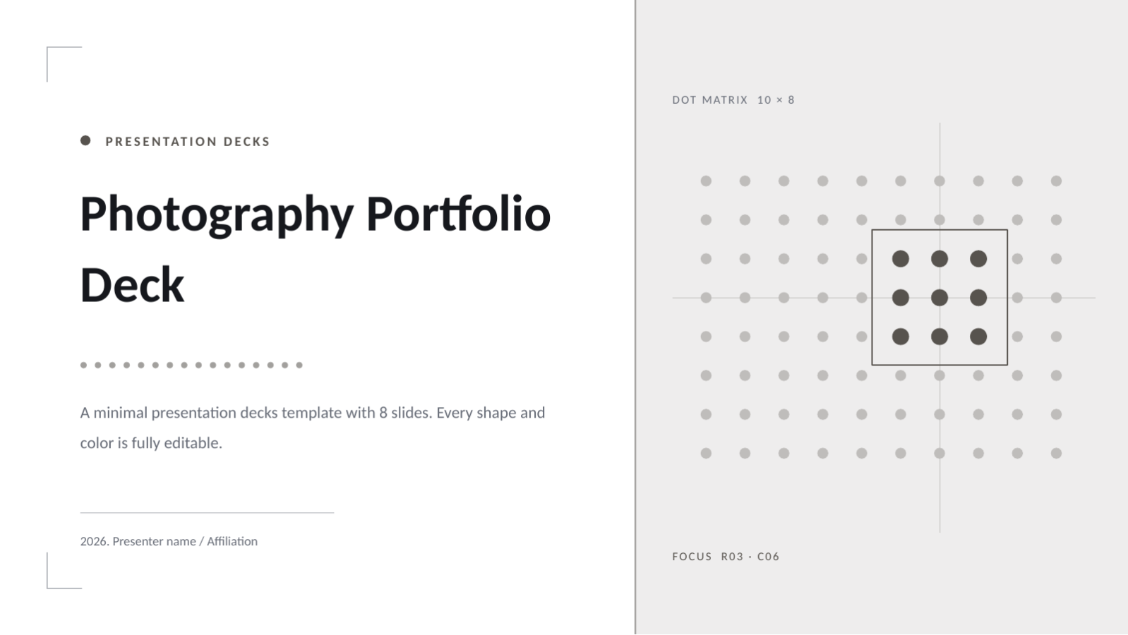 Slide 1 — Photography Portfolio Deck