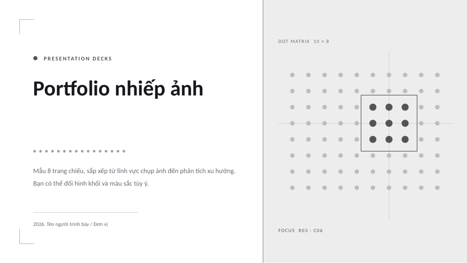 Trang chiếu 1 — Portfolio nhiếp ảnh