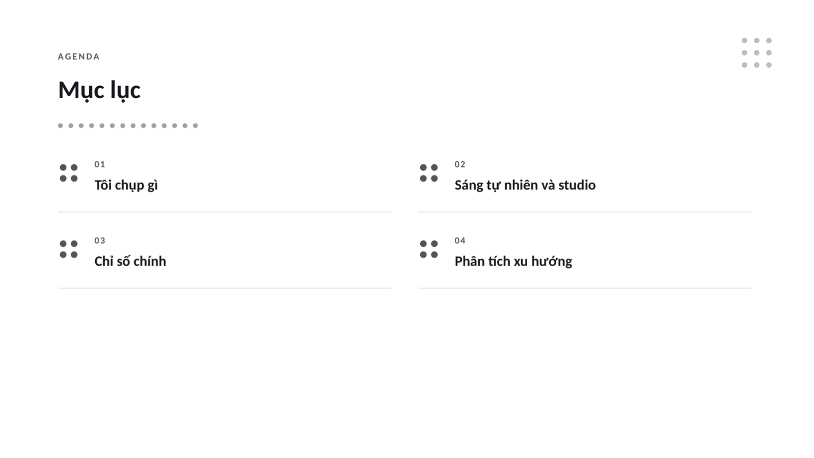 Trang chiếu 2 — Portfolio nhiếp ảnh