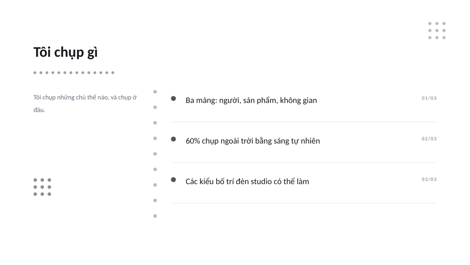 Trang chiếu 4 — Portfolio nhiếp ảnh