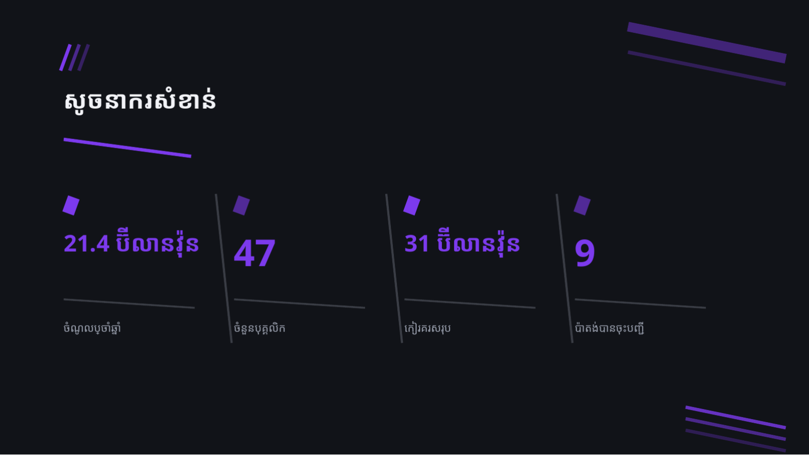 ស្លាយ 8 — ឯកសារ IR ស្តាតអាប់ (ផ្ទៃងងឹត)
